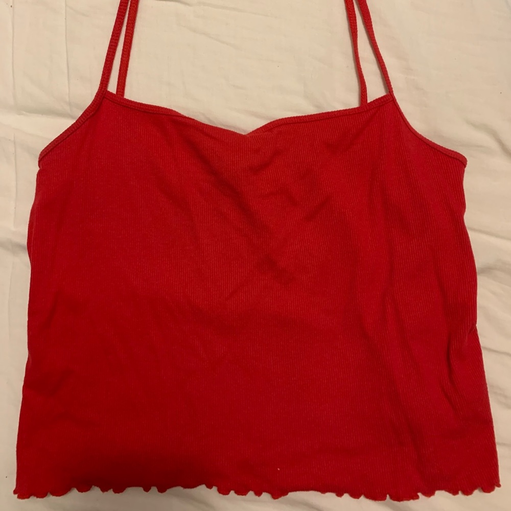 Red Frilled Tank perfect for summer